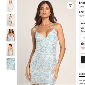 Lulus / Lulu's Shine and Shimmer Light Blue Sequin Tie-Strap Bodycon Mini Dress